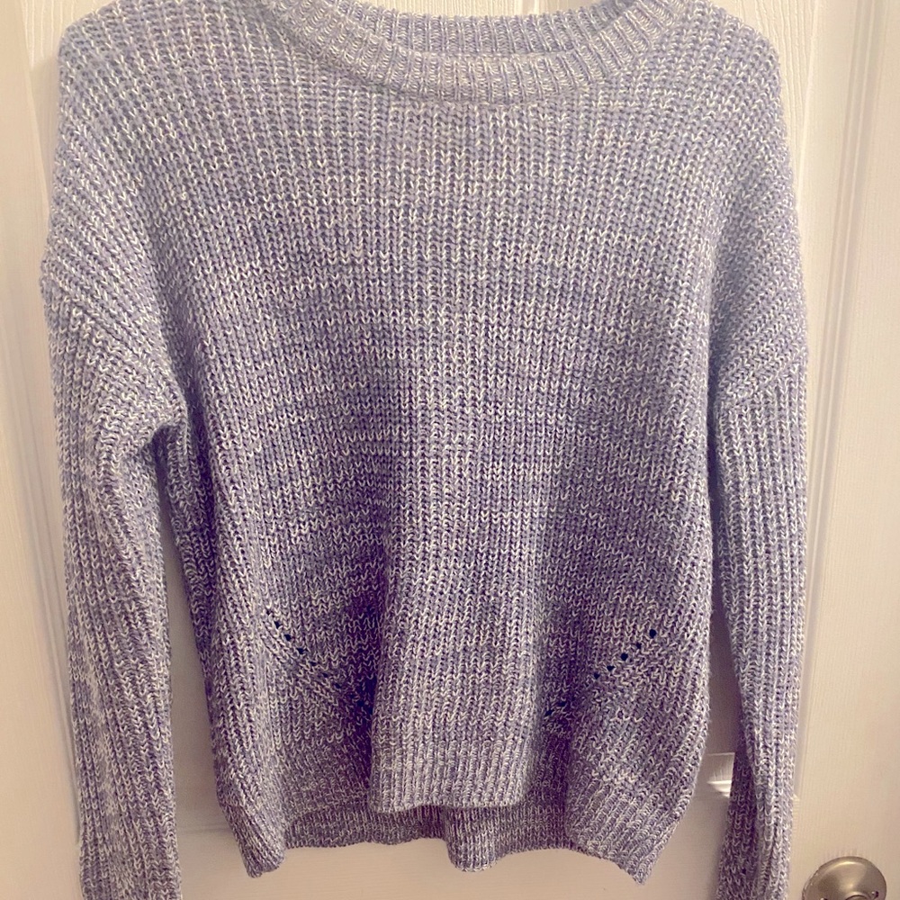 blue knit sweater